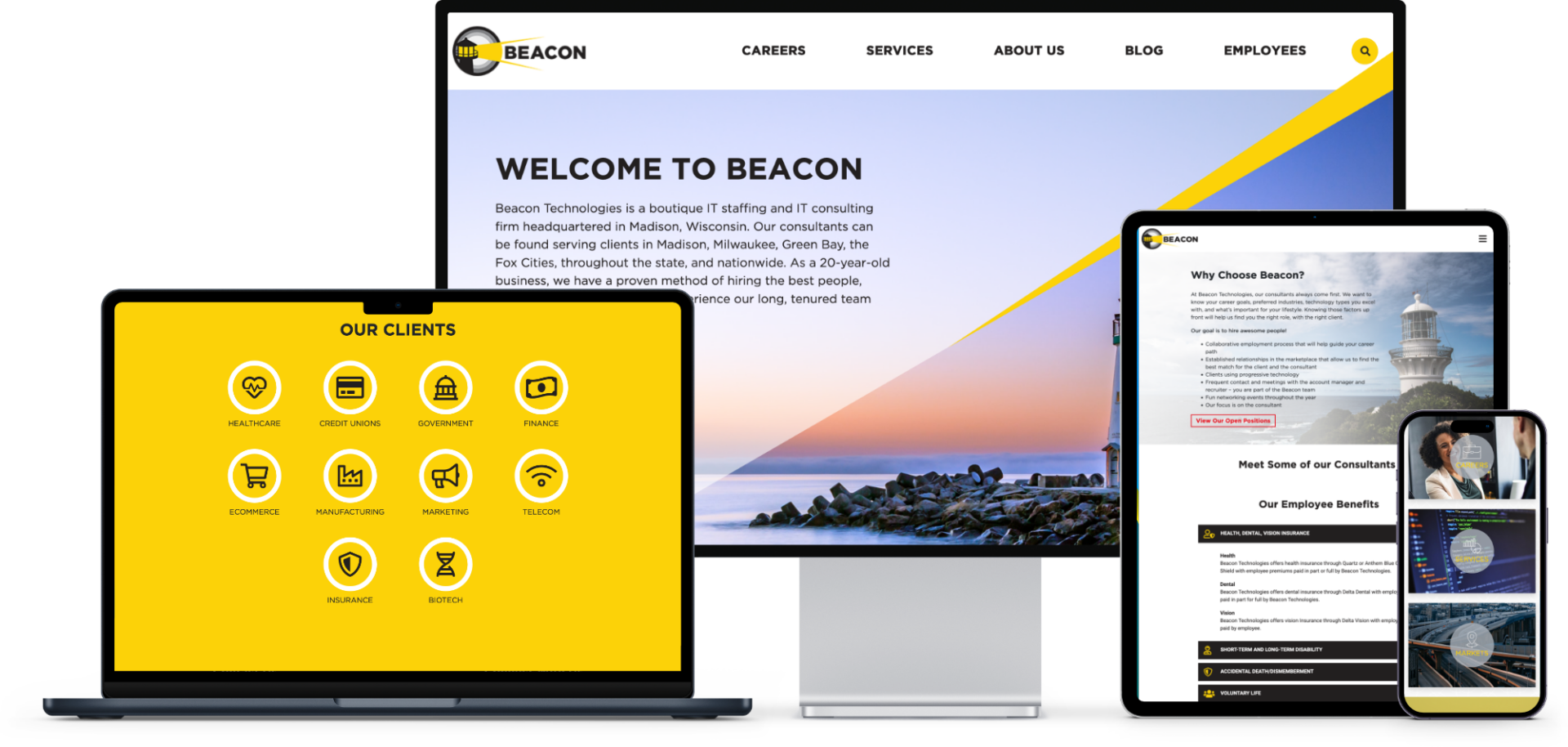 Beacon Website Mockups