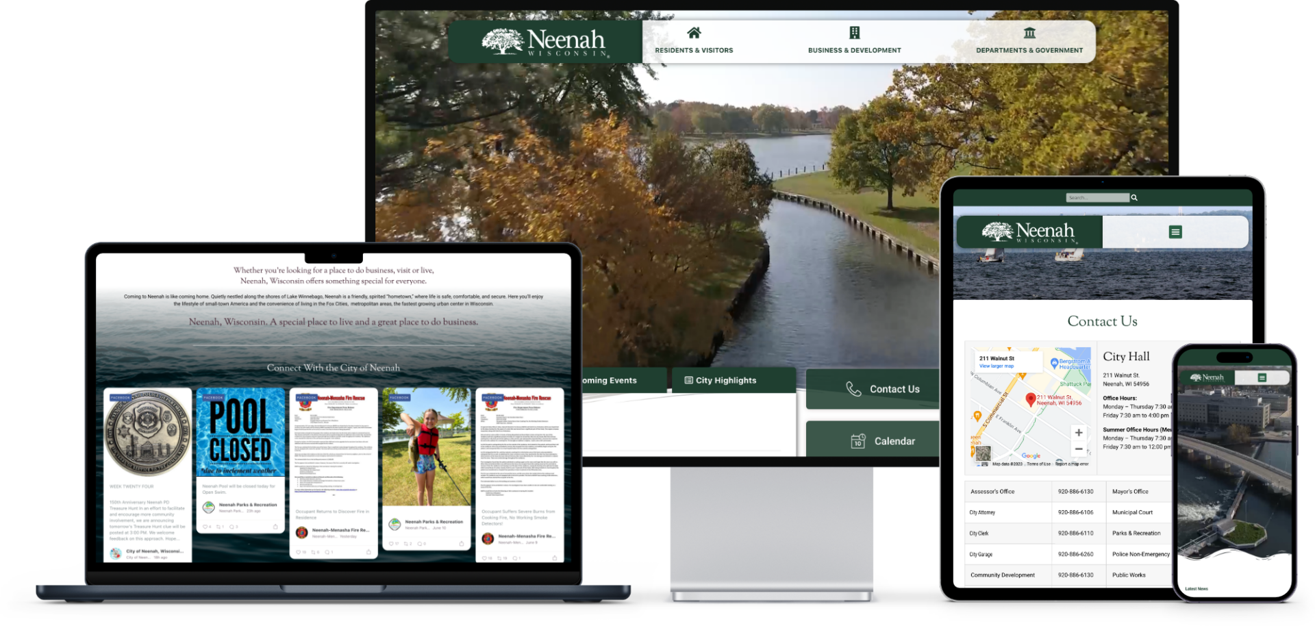 City of Neenah project Website Redesign by Stellar Blue Technologies serving WI and beyond.