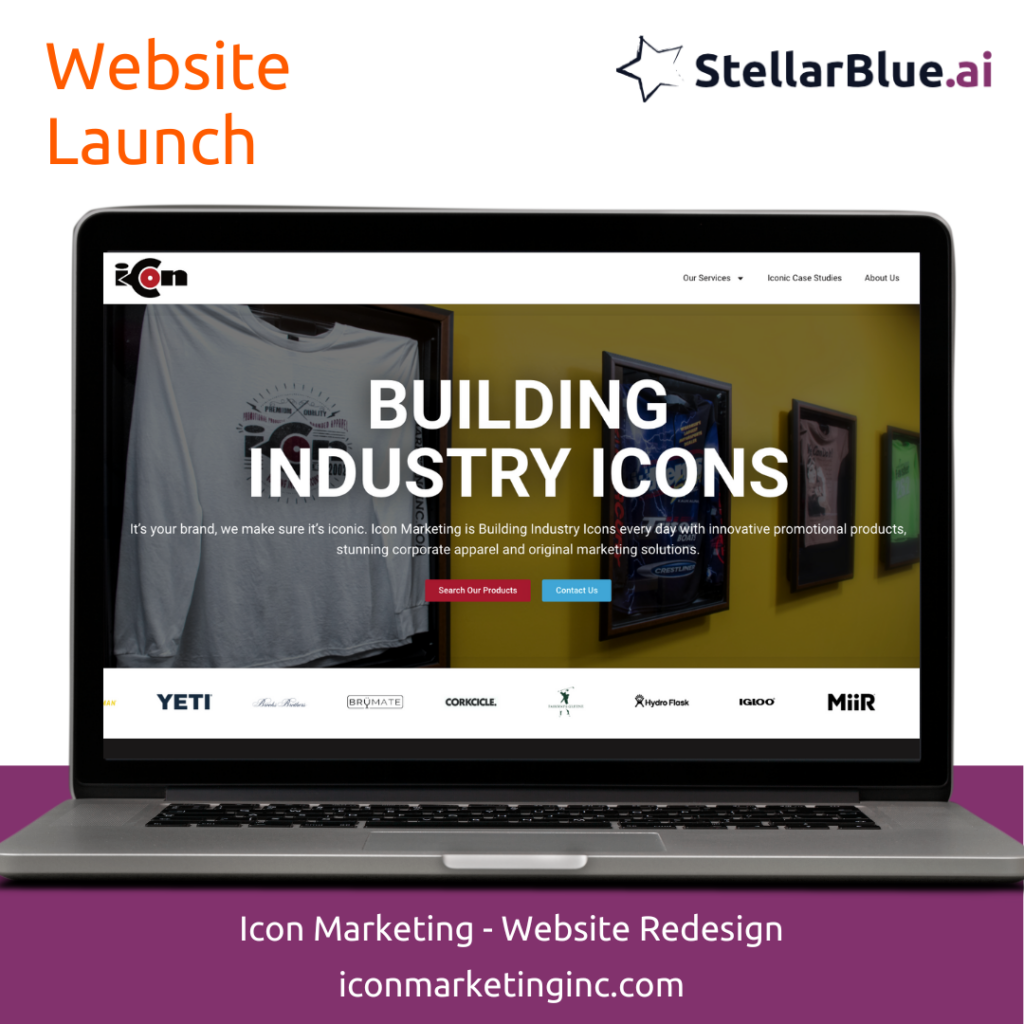 Icon Marketing website design & development by Stellar Blue AI