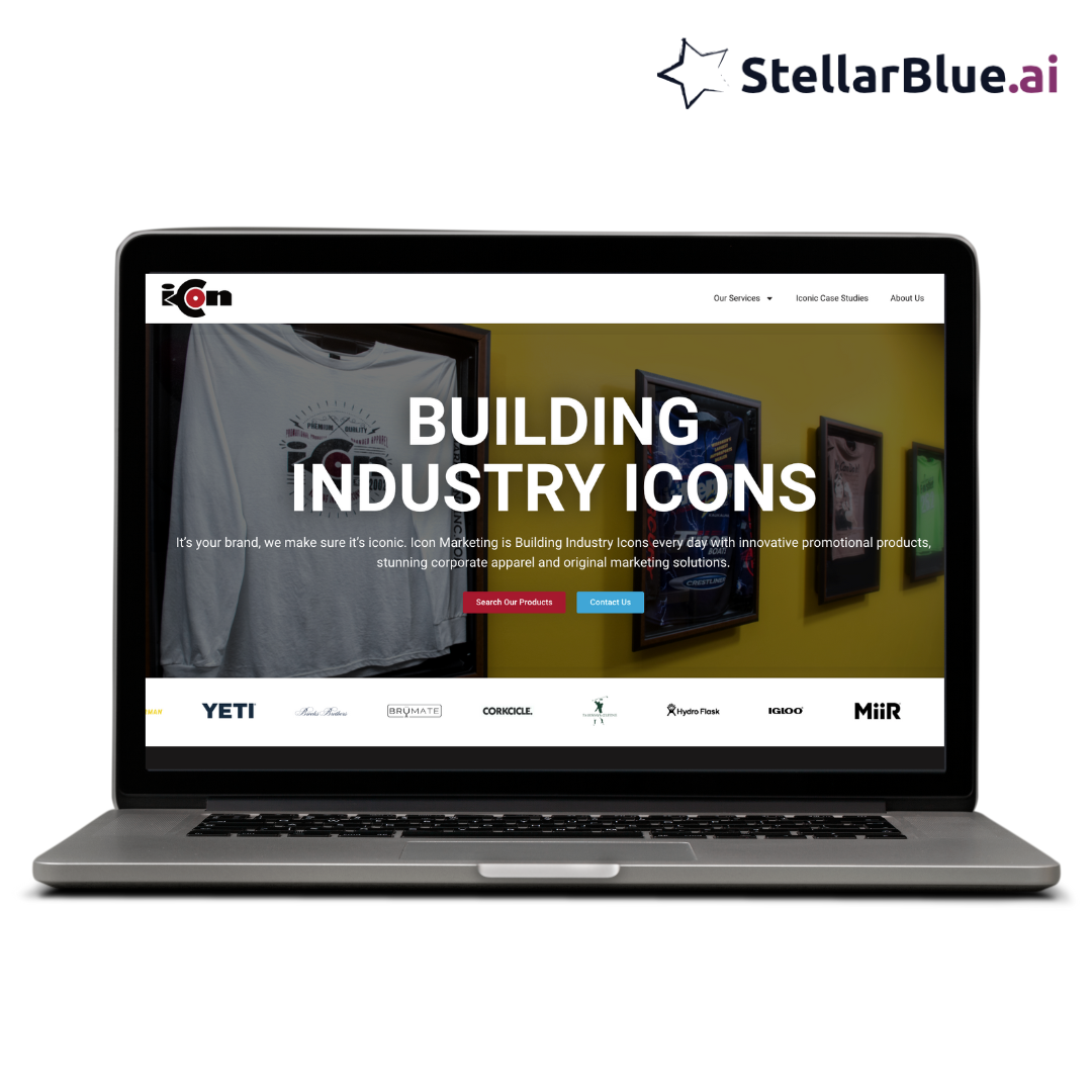 Icon Marketing website design & development by Stellar Blue AI