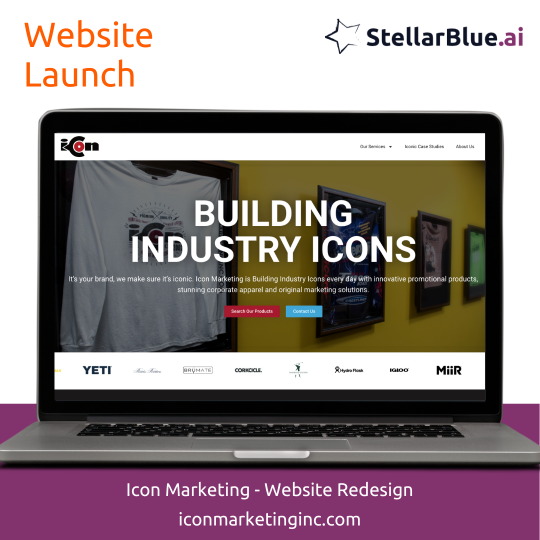 Icon Marketing website design & development by Stellar Blue AI