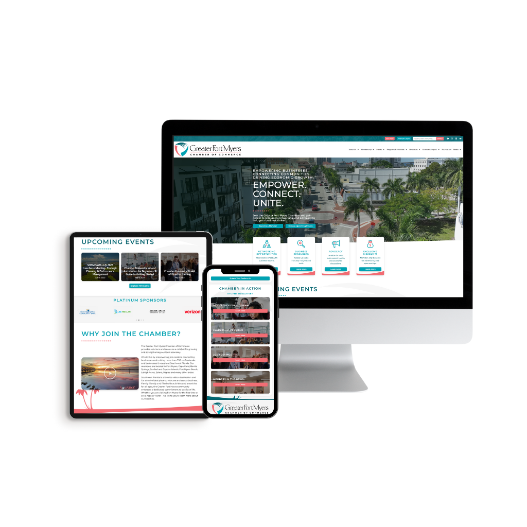 StellarBlue's website design for Greater Fort Myers Chamber of Commerce
