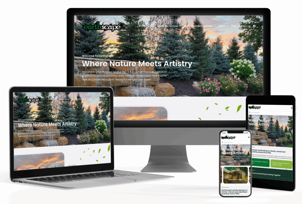Earthscape website mockups