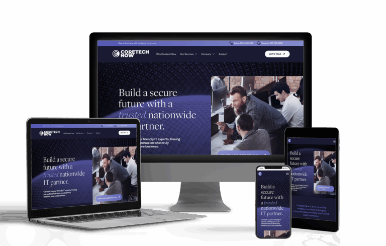 CoreTech Now website mockups