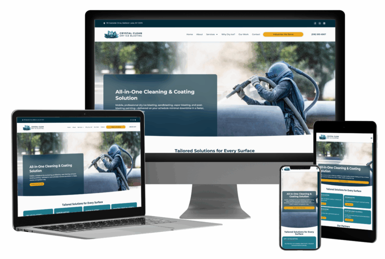 Crystal Clean multiple screen sizes mockups