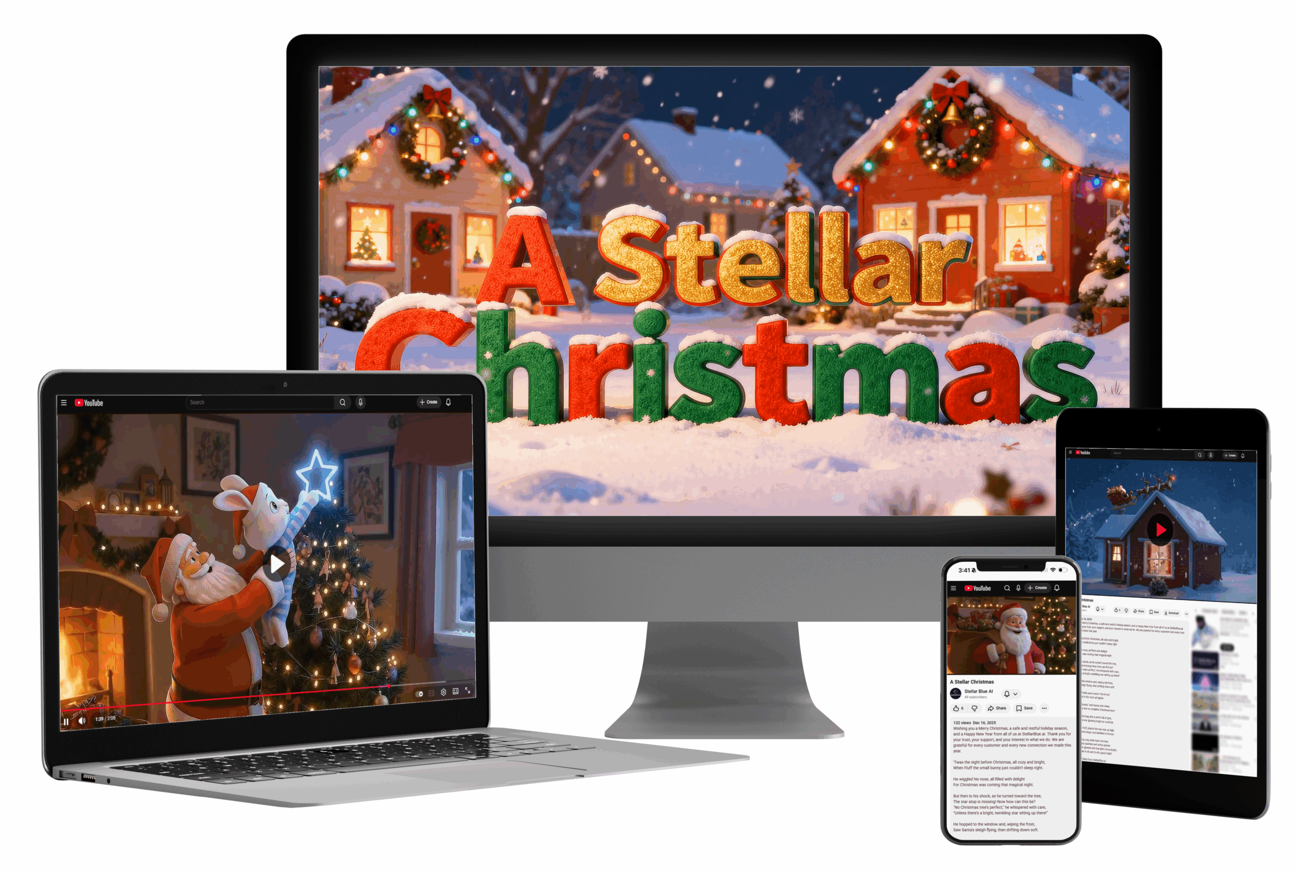 Stellar Christmas on desktop through mobile screens