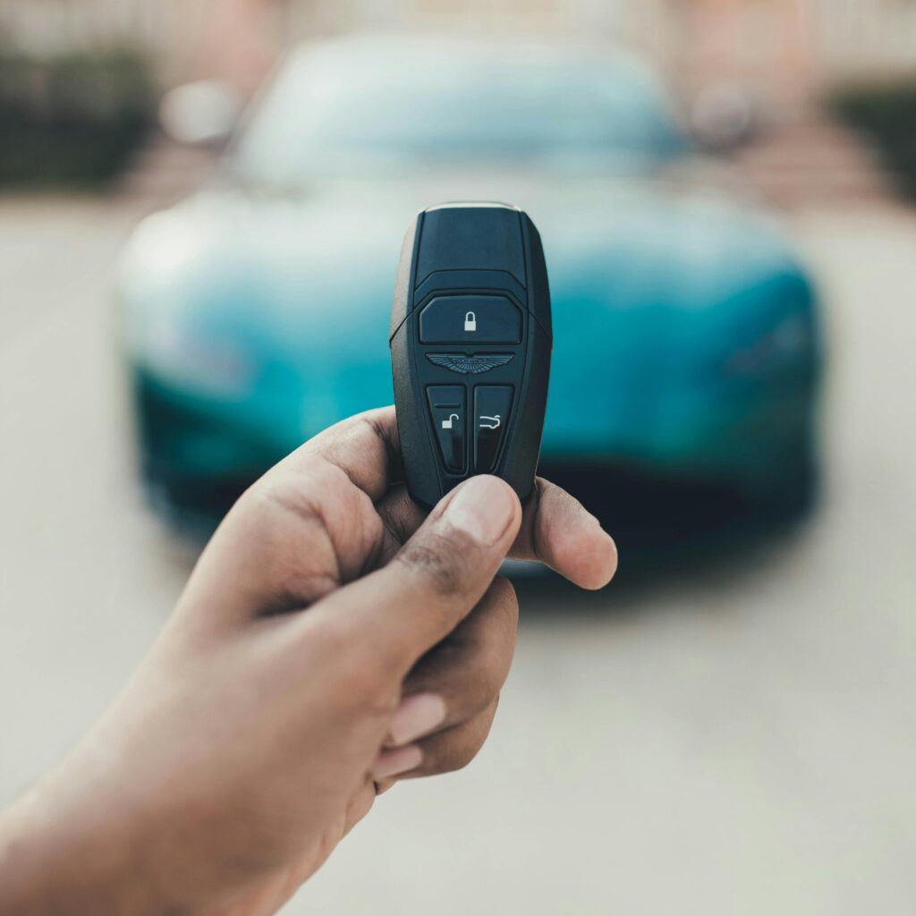 key in front of car