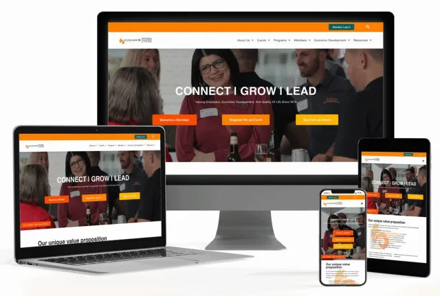 Fox Cities Chamber of Commerce website mockups