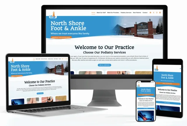 North Shore Foot & Ankle website mockups